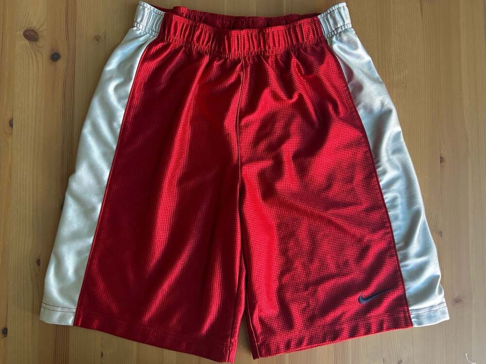 Nike Basketball Shorts Size M Red White Mesh Athletic Gym